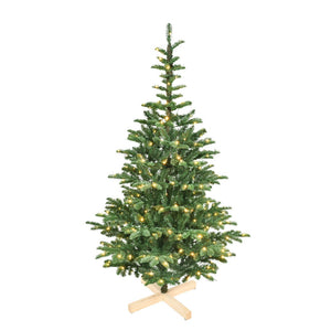 HomeRoots 6' Pre Lit Sparse Fir Christmas Tree - Modern Design with 300 Warm White LEDs for Effortless Holiday Charm 96 694893