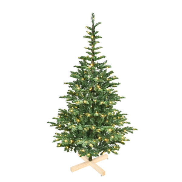 HomeRoots 6' Pre Lit Sparse Fir Christmas Tree - Modern Design with 300 Warm White LEDs for Effortless Holiday Charm 96 694893