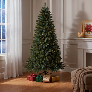 HomeRoots 6' Pre-Lit Full Fir Christmas Tree with Smart Wi-Fi Control and Vibrant LED Lights for Holiday Cheer 72 694898