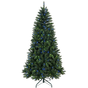HomeRoots 6' Pre-Lit Full Fir Christmas Tree with Smart Wi-Fi Control and Vibrant LED Lights for Holiday Cheer 72 694898