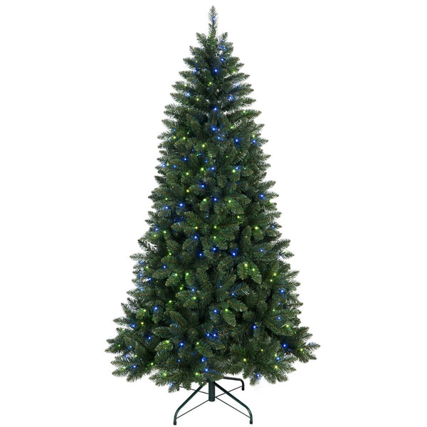 HomeRoots 6' Pre-Lit Full Fir Christmas Tree with Smart Wi-Fi Control and Vibrant LED Lights for Holiday Cheer 72 694898