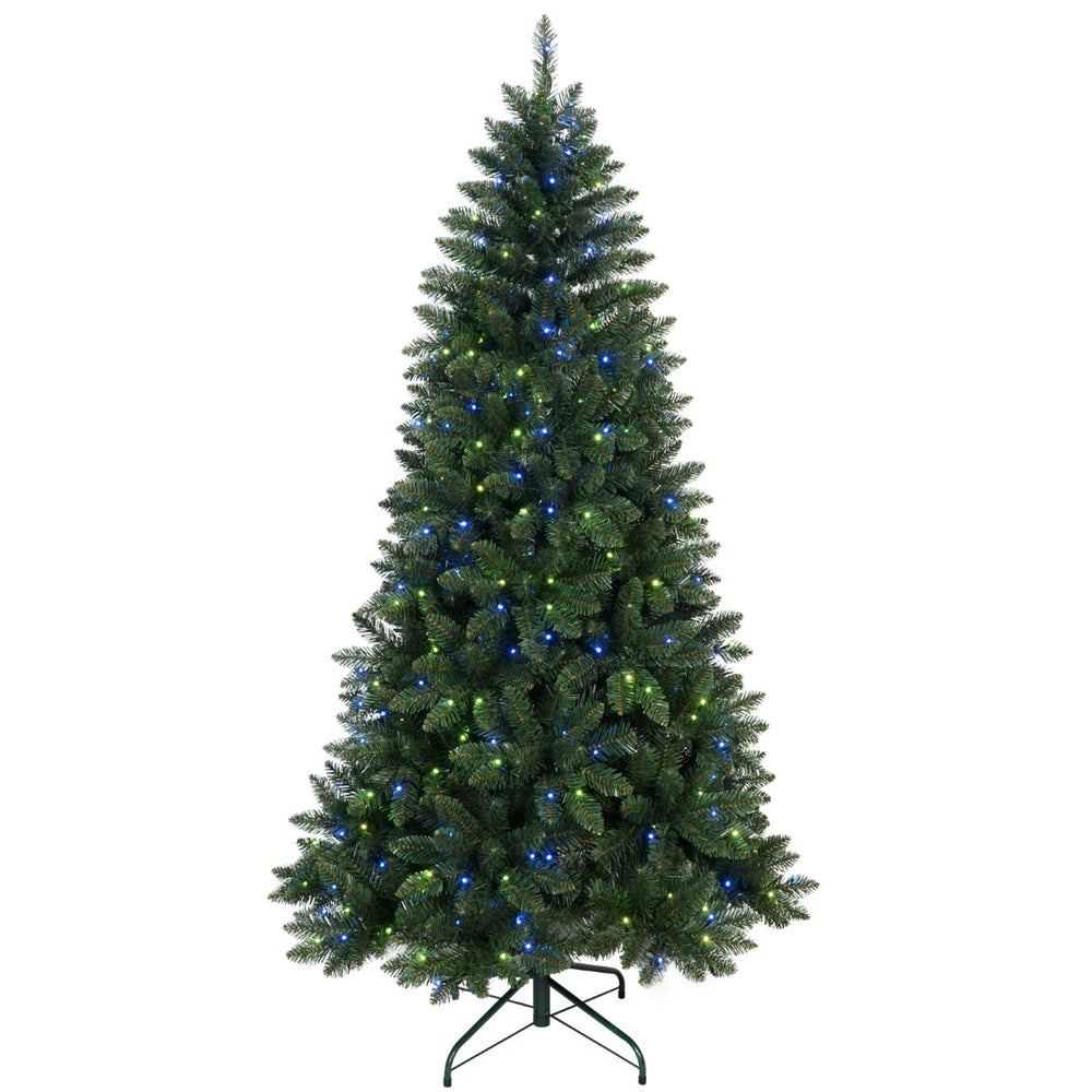 HomeRoots 9' Pre Lit Full Fir Christmas Tree - Lifelike Holiday Centerpiece with 620 LED Lights & Easy Setup! 694900