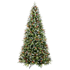 HomeRoots 6' Green And White Pre-Lit Fir Christmas Tree – Elegant Holiday Centerpiece with Warm LED Lights 84 694923
