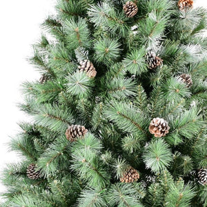 HomeRoots 6' Full Fir Christmas Tree – Lifelike, Pre-Decorated with Pinecones for Effortless Holiday Charm 72 694925