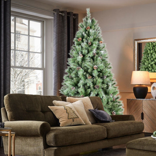 HomeRoots 7.5' Lifelike Full Pine Christmas Tree - Easy Assembly, Durable, Customizable Décor for Holidays! 694927