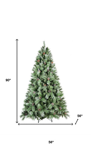 HomeRoots 7.5' Lifelike Full Pine Christmas Tree - Easy Assembly, Durable, Customizable Décor for Holidays! 694927