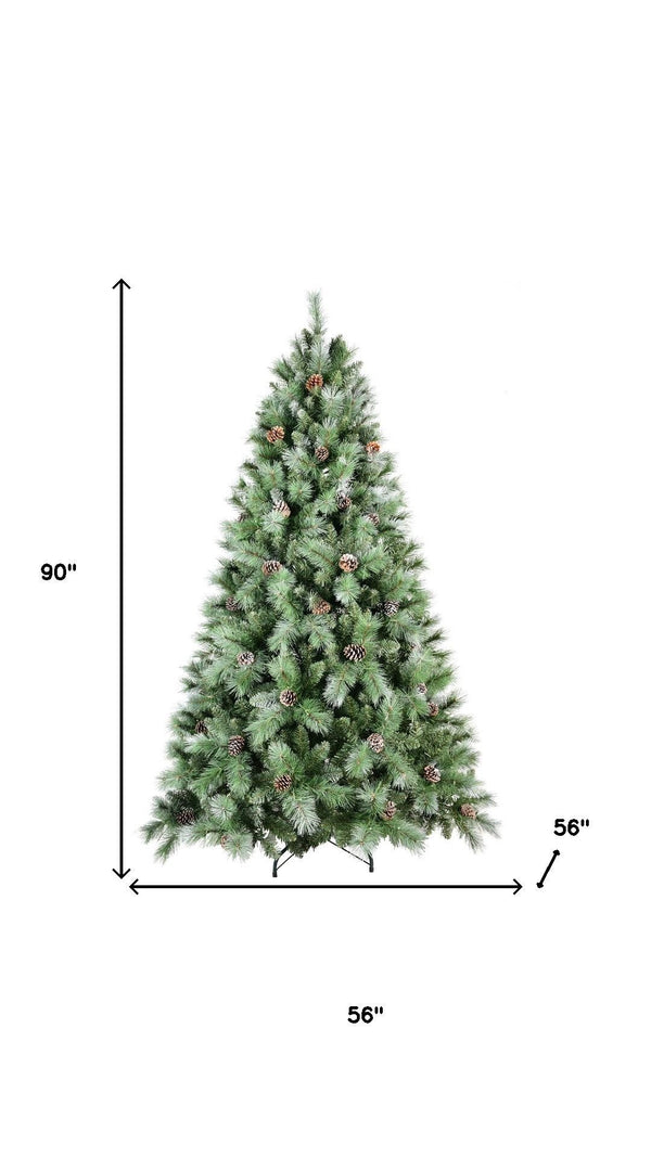 HomeRoots 7.5' Lifelike Full Pine Christmas Tree - Easy Assembly, Durable, Customizable Décor for Holidays! 694927