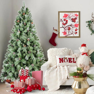 HomeRoots 7.5' Lifelike Full Pine Christmas Tree - Easy Assembly, Durable, Customizable Décor for Holidays! 694927
