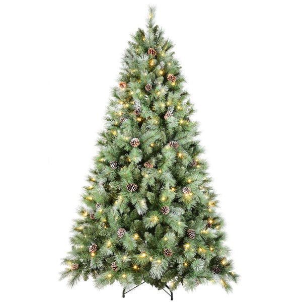 HomeRoots 5' Pre Lit Full Pine Christmas Tree - Lifelike Foliage, 200 LED Lights, Effortless Holiday Charm! 60 694929