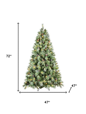 HomeRoots 5' Pre Lit Full Pine Christmas Tree - Lifelike Foliage, 200 LED Lights, Effortless Holiday Charm! 72 694930