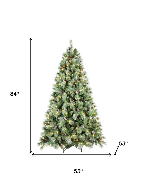 HomeRoots 5' Pre Lit Full Pine Christmas Tree - Lifelike Foliage, 200 LED Lights, Effortless Holiday Charm! 84 694931
