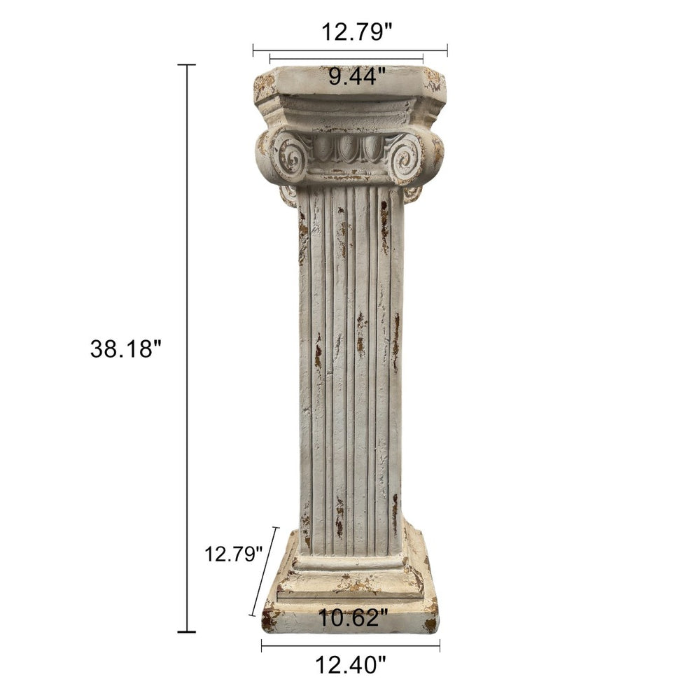 English Elm Pedestal Roman Column Stand Magnesium Oxide Aged Stone Finish Indoor Outdoor Decor W5230P450589