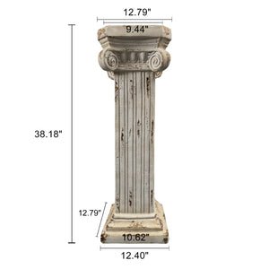 English Elm Pedestal Roman Column Stand Magnesium Oxide Aged Stone Finish Indoor Outdoor Decor W5230P450589