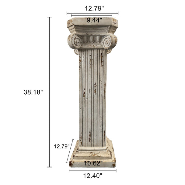 English Elm Pedestal Roman Column Stand Magnesium Oxide Aged Stone Finish Indoor Outdoor Decor W5230P450589