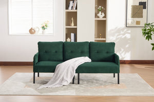 English Elm United We Win Corduroy Loveseat Plush Ergonomic Sofa with Spring Support Metal Legs Emerald W1568P410052