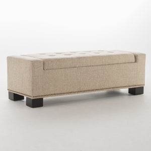 English Elm Chelsea Tufted Polyester Storage Ottoman with Stud Trim and Hinged Lid for Living Rooms 54574.00F