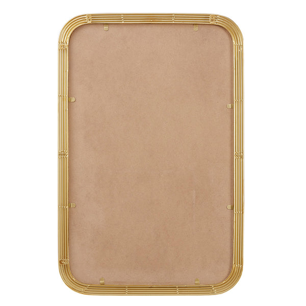 JLA Home Madison Park - Rounded Rounded rectangle fluted wall mirror in Antique Gold Finish — Elegant Textured Accent Mirror, Lightweight Durable Decorative Wall Mirror for Entryway, Bedroom, Vanity (Vertical/Horizontal) MP95F-0359