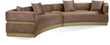 Belsa Brown Velvet 2pc. Sectional 694Brown-Sectional Meridian Furniture