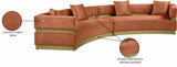 Belsa Cognac Velvet 2pc. Sectional 694Cognac-Sectional Meridian Furniture