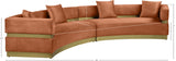 Belsa Cognac Velvet 2pc. Sectional 694Cognac-Sectional Meridian Furniture