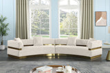 Belsa Cream Velvet 2pc. Sectional 694Cream-Sectional Meridian Furniture