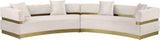 Belsa Cream Velvet 2pc. Sectional 694Cream-Sectional Meridian Furniture