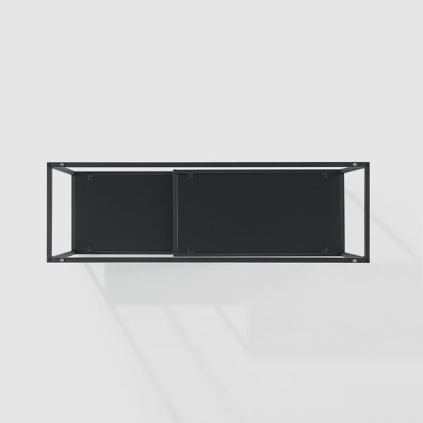 42" Metal and Wood Tiered Shelf Entry Table Black MAYL2KSB Walker Edison