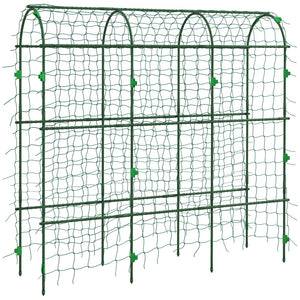 English Elm Outsunny 6 Foot Arch Garden Trellis with Steel Frame and Net for Climbing Vegetables W2225P174510