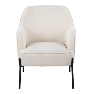 English Elm Daniella Bucket Accent Chair Woven Cream Upholstery with Black Metal Legs Modern Style B202P223484