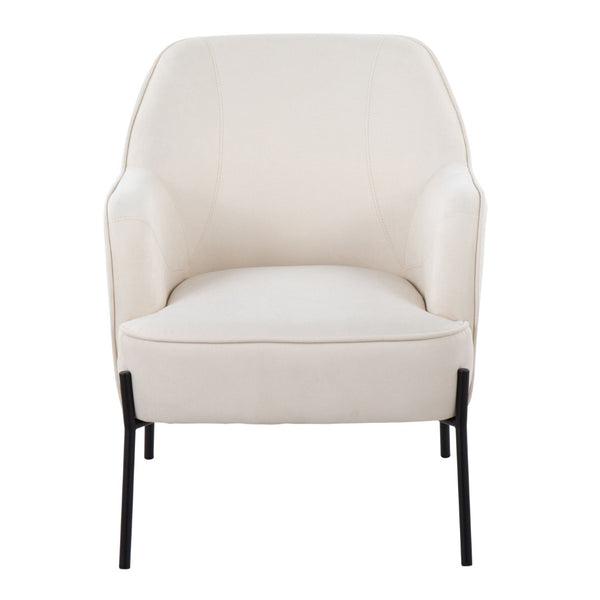 English Elm Daniella Bucket Accent Chair Woven Cream Upholstery with Black Metal Legs Modern Style B202P223484