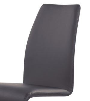 English Elm MARCUS Horseshoe Z-Shape Dining Chairs Set of 2 with Padded Faux Leather Seats and Solid Wood Frame Gray 28 L x 21 W x 22 H B201P226148