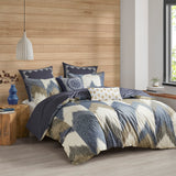 INK+IVY Alpine Mid-Century 3 Piece Duvet Cover Mini Set II12-555 Navy