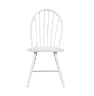 English Elm White Finish Side Chairs Set of 2 - Farmhouse Windsor Back Dining Chairs, Solid Wood, Casual Kitchen Seating B011P239557