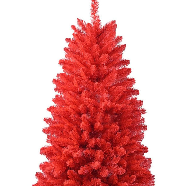HomeRoots 7' Red Full Fir Christmas Tree - Stunning Holiday Centerpiece with Vibrant Needles & Easy Assembly 84 695005