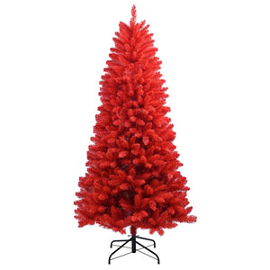 HomeRoots 7' Red Full Fir Christmas Tree - Stunning Holiday Centerpiece with Vibrant Needles & Easy Assembly 84 695005