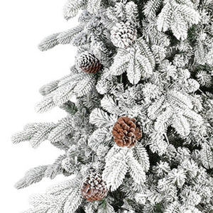 HomeRoots 7.5' Full Flocked Fir Christmas Tree - Lush, Realistic Snowy Design for Festive Holiday Decor 90 695050