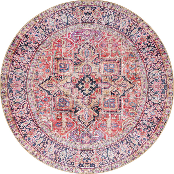 Unique Loom Timeless Simon Machine Made Abstract Rug Red, Beige/Blue/Brown/Green/Violet/Navy Blue 7' 7" x 7' 9"