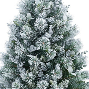 HomeRoots 4' Full Flocked Fir Christmas Tree - Lifelike Snowy Design for Easy Holiday Decor in Any Space 695069