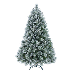 HomeRoots 4' Full Flocked Fir Christmas Tree - Lifelike Snowy Design for Easy Holiday Decor in Any Space 695069