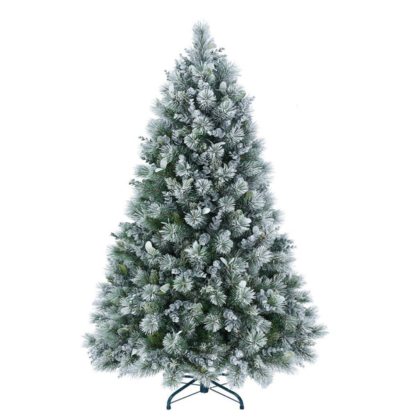 HomeRoots 4' Full Flocked Fir Christmas Tree - Lifelike Snowy Design for Easy Holiday Decor in Any Space 695069