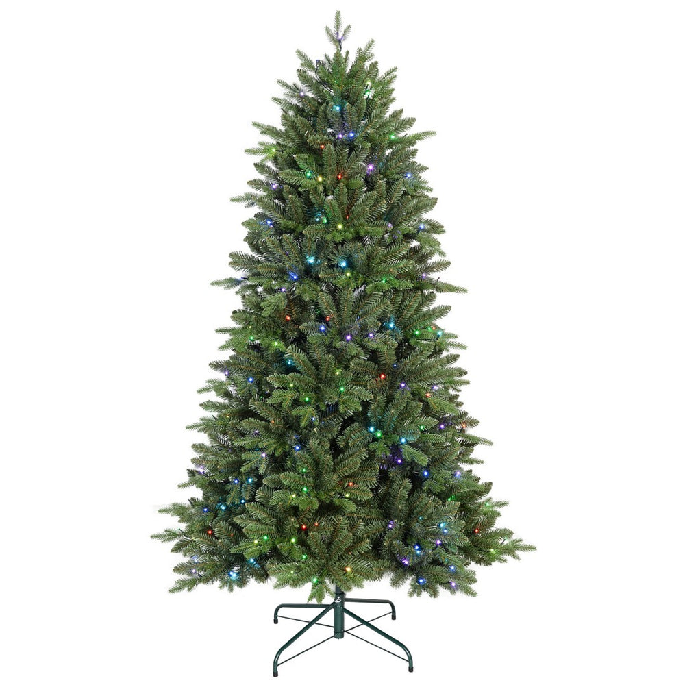 HomeRoots 7' Pre Lit Full Fir Christmas Tree - Lush, Realistic Design with 340 Multicolored Lights for Effortless Holiday Cheer 695076