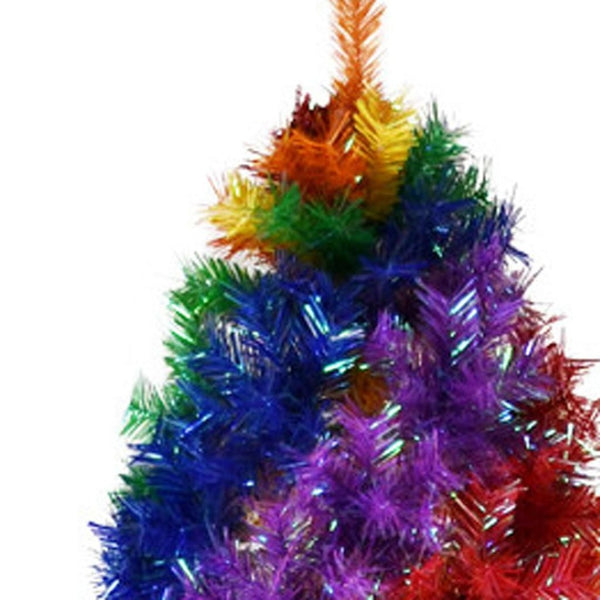 HomeRoots 6' Rainbow Spiral Fir Christmas Tree - Vibrant, Contemporary Décor with 1,248 Branch Tips for Holiday Cheer 72 695083