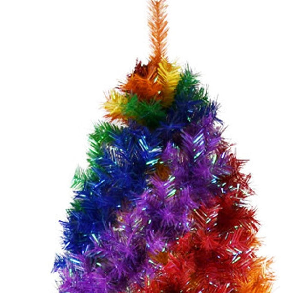 HomeRoots 6' Rainbow Spiral Fir Christmas Tree - Vibrant, Contemporary Décor with 1,248 Branch Tips for Holiday Cheer 72 695083