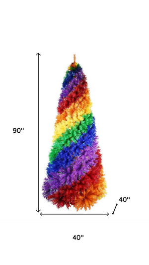 HomeRoots 6' Rainbow Spiral Fir Christmas Tree - Vibrant, Contemporary Décor with 1,248 Branch Tips for Holiday Cheer 90 695084