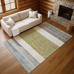 HomeRoots 10' X 14' Stylish Artichoke Green Area Rug - Machine-Washable, UV Protected, Perfect for Homes! 695090