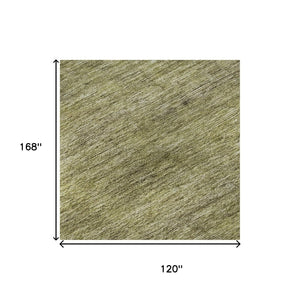 HomeRoots 10' X 14' Stylish Artichoke Green Area Rug - Machine-Washable, UV Protected, Perfect for Homes! 695090