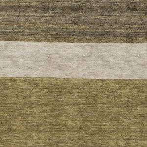 HomeRoots 9' X 12' Stylish Coffee, Ivory & Gray Striped Area Rug – Washable, UV Protected, Stain Resistant! 695095