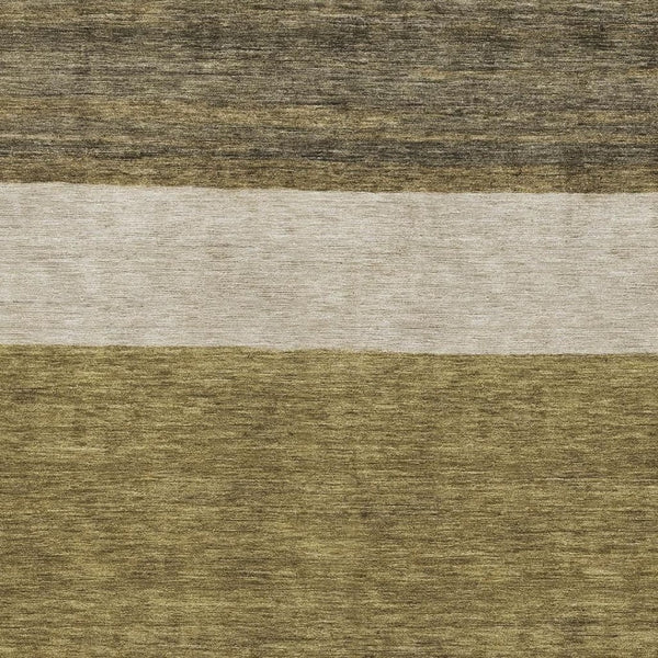 HomeRoots 9' X 12' Stylish Coffee, Ivory & Gray Striped Area Rug – Washable, UV Protected, Stain Resistant! 695095
