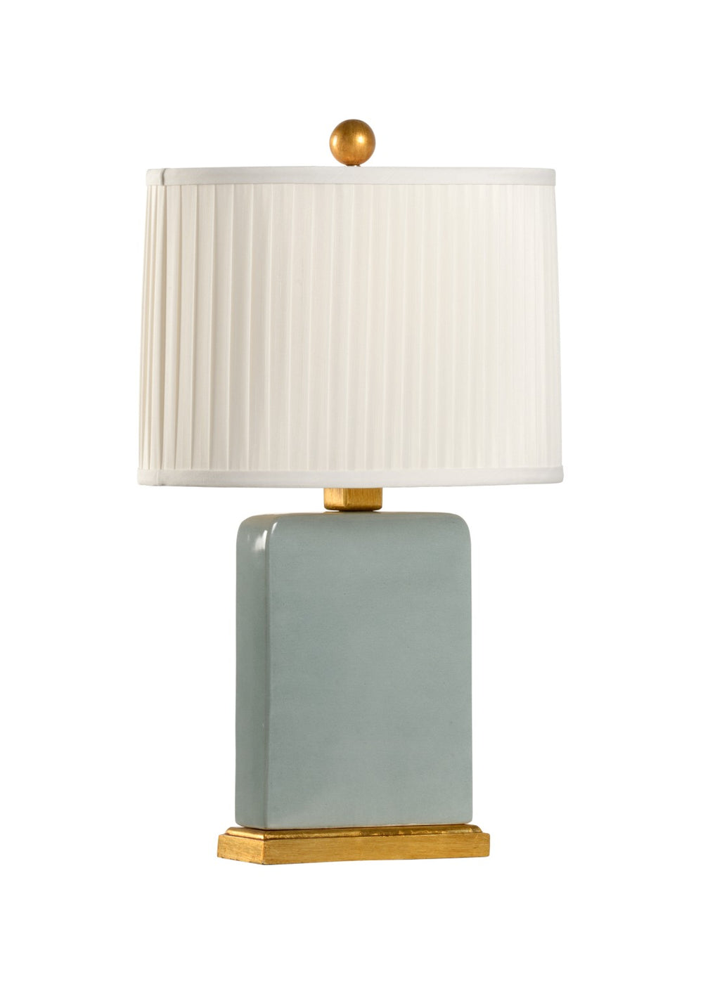 Chelsea House Slender Heather Ceramic Bedside Lamp With Wood Accents, Antique Gold Trim, Slim Modern Design 69510
