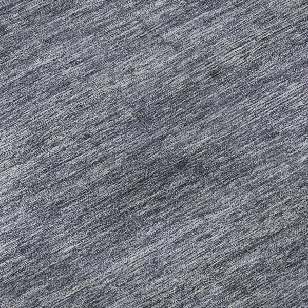 HomeRoots 9' X 12' Stylish Denim Blue Striped Washable Area Rug with UV Protection for High-Traffic Spaces 695101